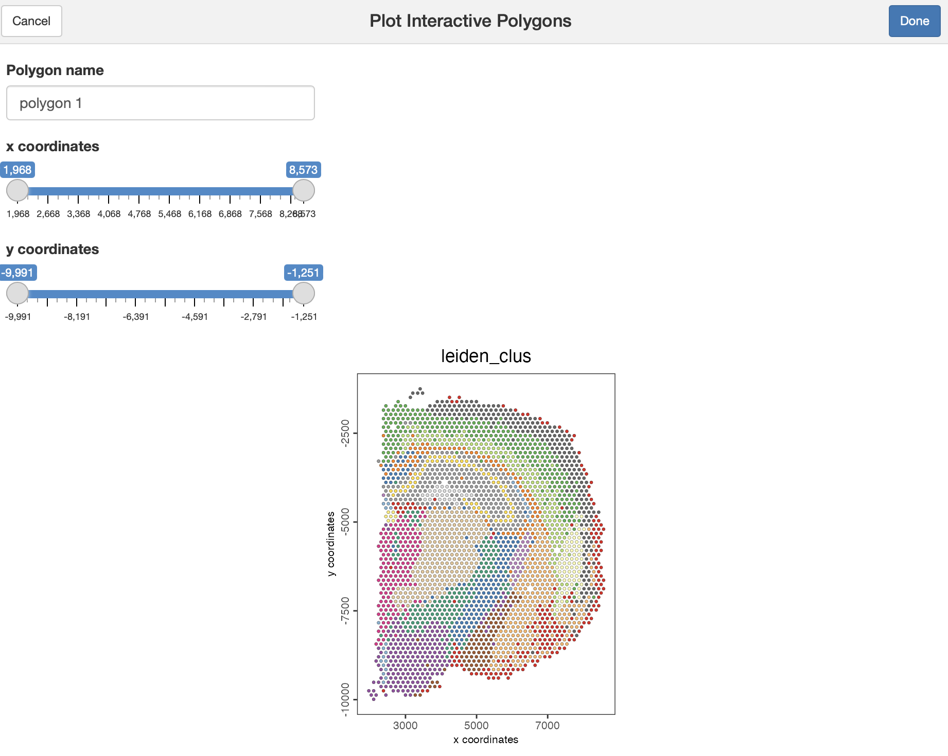 Shiny app using the visium brain sample.