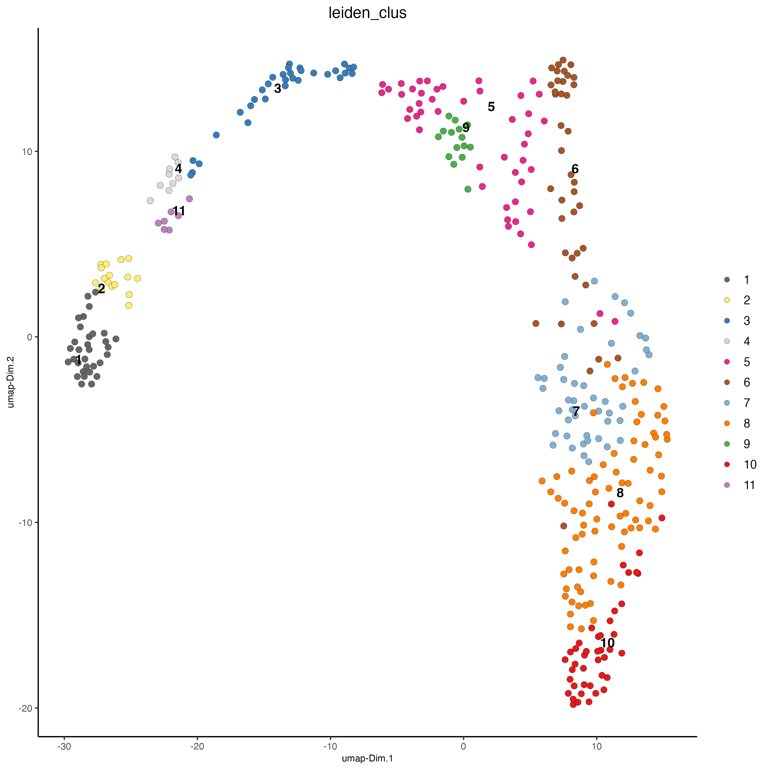 Leiden clustering for the hex400 bins.