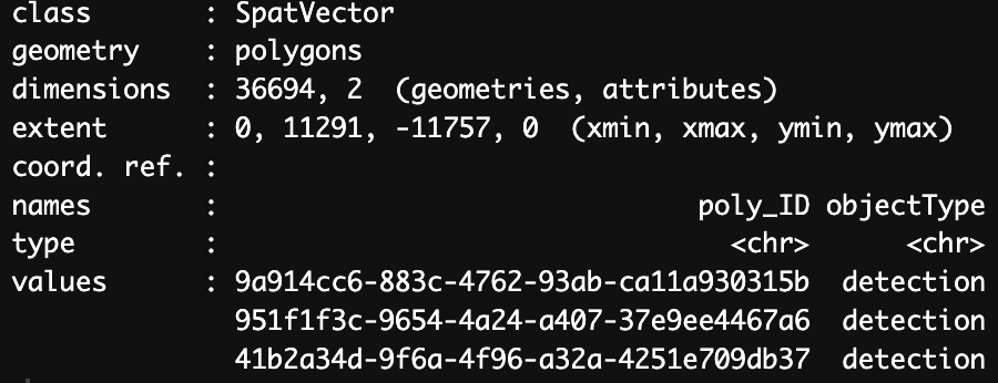 Polygon information for stardist_cell.